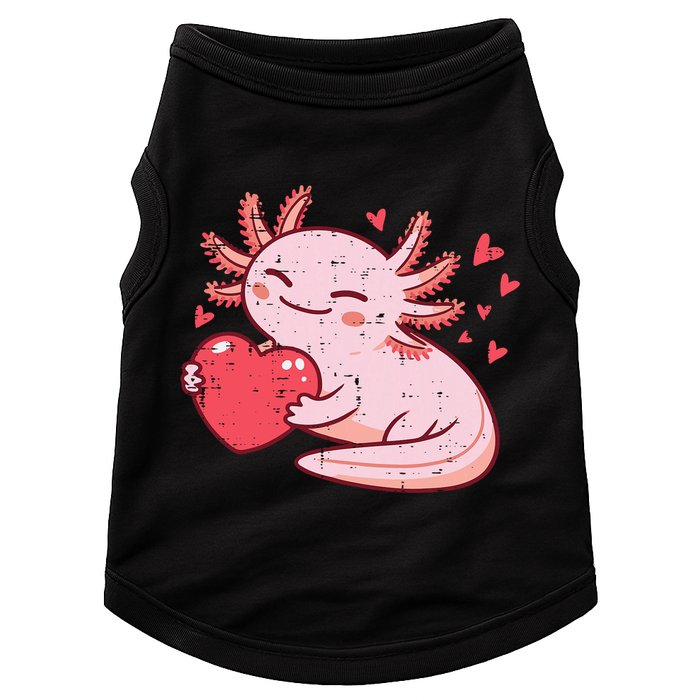 Valentines Day Axolotl Heart Cute  Doggie Tank