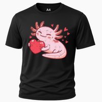 Valentines Day Axolotl Heart Cute  Cooling Performance Crew T-Shirt