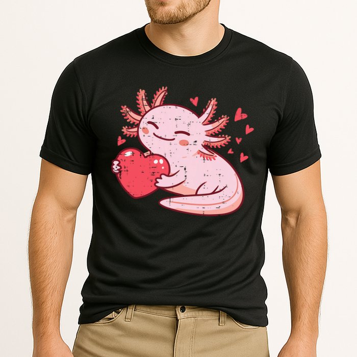 Valentines Day Axolotl Heart Cute  Cooling Performance Crew T-Shirt