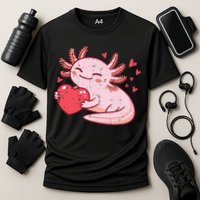 Valentines Day Axolotl Heart Cute  Cooling Performance Crew T-Shirt