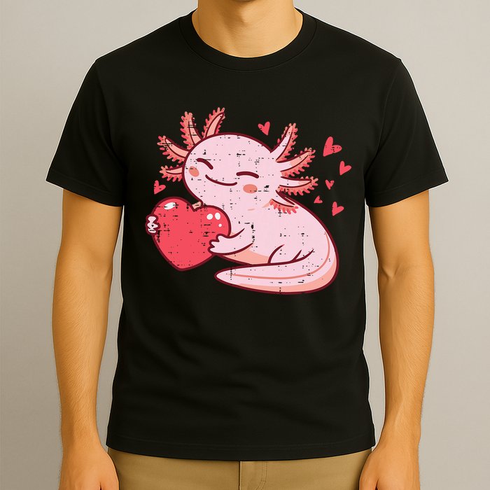 Valentines Day Axolotl Heart Cute  T-Shirt