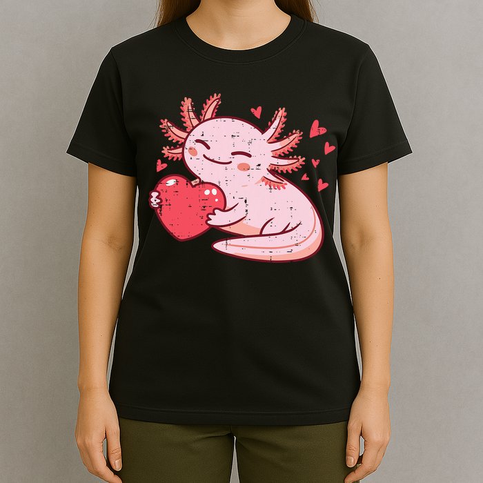 Valentines Day Axolotl Heart Cute  T-Shirt