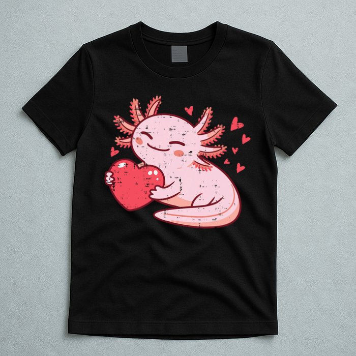 Valentines Day Axolotl Heart Cute  T-Shirt