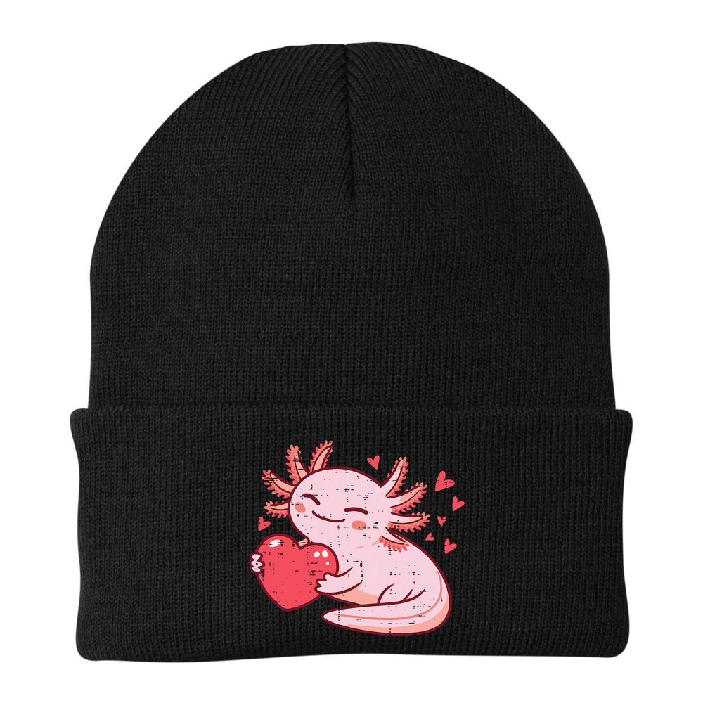 Valentines Day Axolotl Heart Cute  Beanie