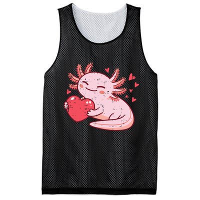 Valentines Day Axolotl Heart Cute  Mesh Reversible Basketball Jersey Tank