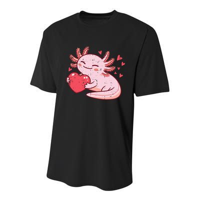 Valentines Day Axolotl Heart Cute  Youth Performance Sprint T-Shirt