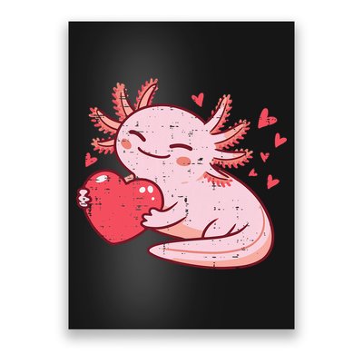 Valentines Day Axolotl Heart Cute  Poster