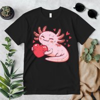 Valentines Day Axolotl Heart Cute  Premium T-Shirt