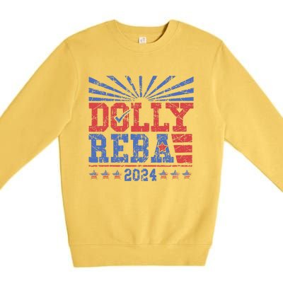 Vintage Dolly And Reba 2024 Make America Fancy Again Premium Crewneck Sweatshirt