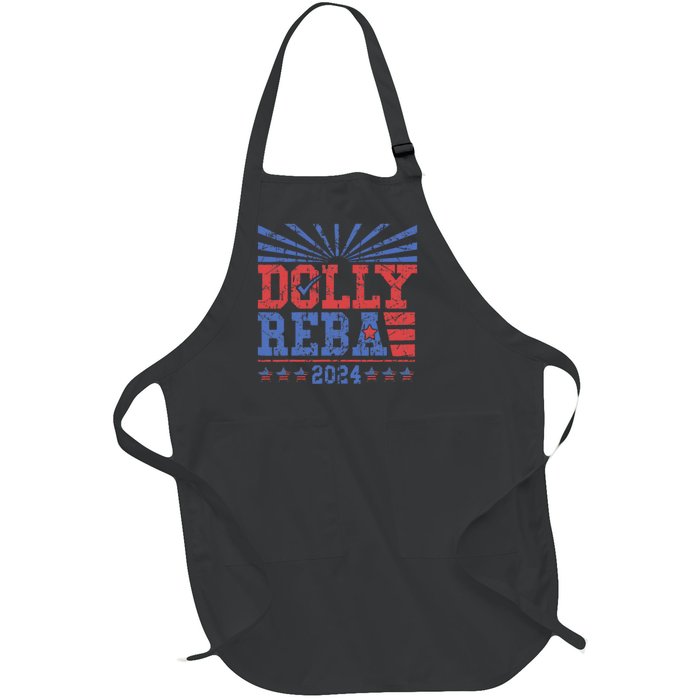 Vintage Dolly And Reba 2024 Make America Fancy Again Full-Length Apron With Pockets