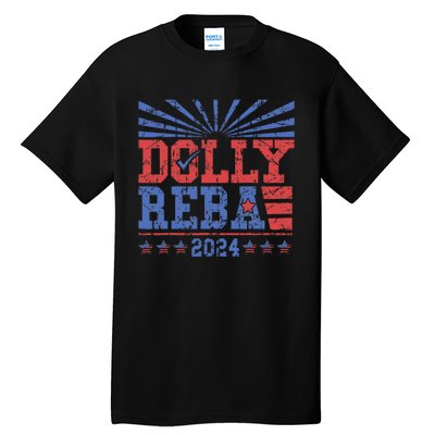 Vintage Dolly And Reba 2024 Make America Fancy Again Tall T-Shirt