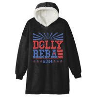 Vintage Dolly And Reba 2024 Make America Fancy Again Hooded Wearable Blanket