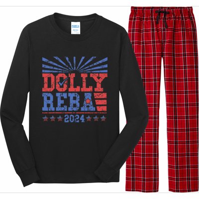 Vintage Dolly And Reba 2024 Make America Fancy Again Long Sleeve Pajama Set