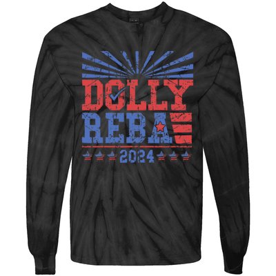 Vintage Dolly And Reba 2024 Make America Fancy Again Tie-Dye Long Sleeve Shirt