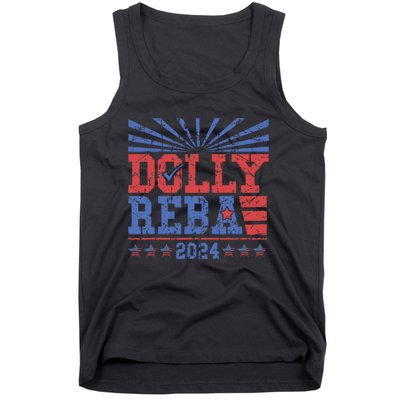 Vintage Dolly And Reba 2024 Make America Fancy Again Tank Top