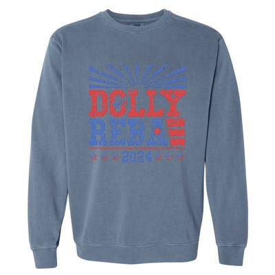 Vintage Dolly And Reba 2024 Make America Fancy Again Garment-Dyed Sweatshirt