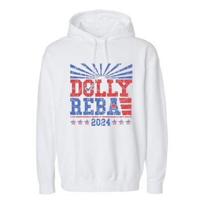 Vintage Dolly And Reba 2024 Make America Fancy Again Garment-Dyed Fleece Hoodie