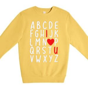 Valentine's Day ABC I Love You Heart Teacher Gifts Premium Crewneck Sweatshirt