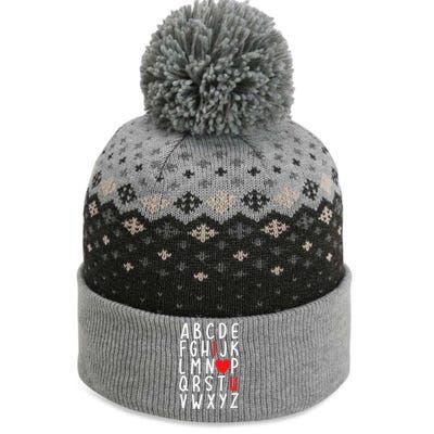 Valentine's Day ABC I Love You Heart Teacher Gifts The Baniff Cuffed Pom Beanie