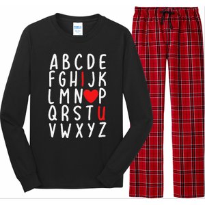 Valentine's Day ABC I Love You Heart Teacher Gifts Long Sleeve Pajama Set