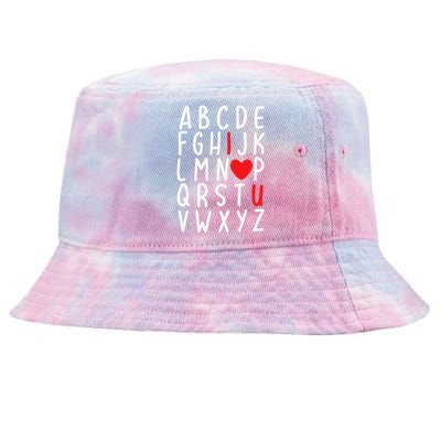 Valentine's Day ABC I Love You Heart Teacher Gifts Tie-Dyed Bucket Hat