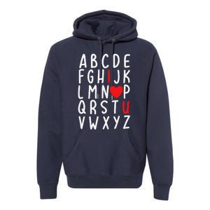 Valentine's Day ABC I Love You Heart Teacher Gifts Premium Hoodie