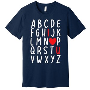 Valentine's Day ABC I Love You Heart Teacher Gifts Premium T-Shirt