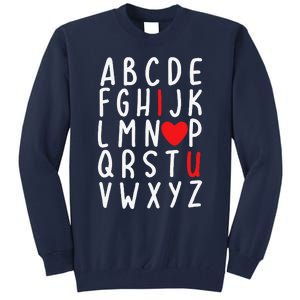 Valentine's Day ABC I Love You Heart Teacher Gifts Tall Sweatshirt