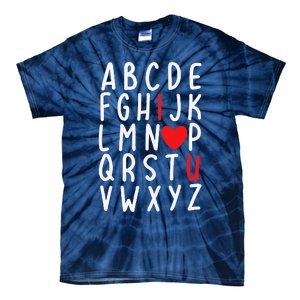 Valentine's Day ABC I Love You Heart Teacher Gifts Tie-Dye T-Shirt