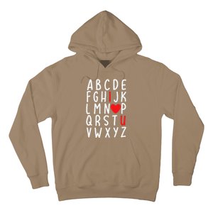 Valentine's Day ABC I Love You Heart Teacher Gifts Hoodie