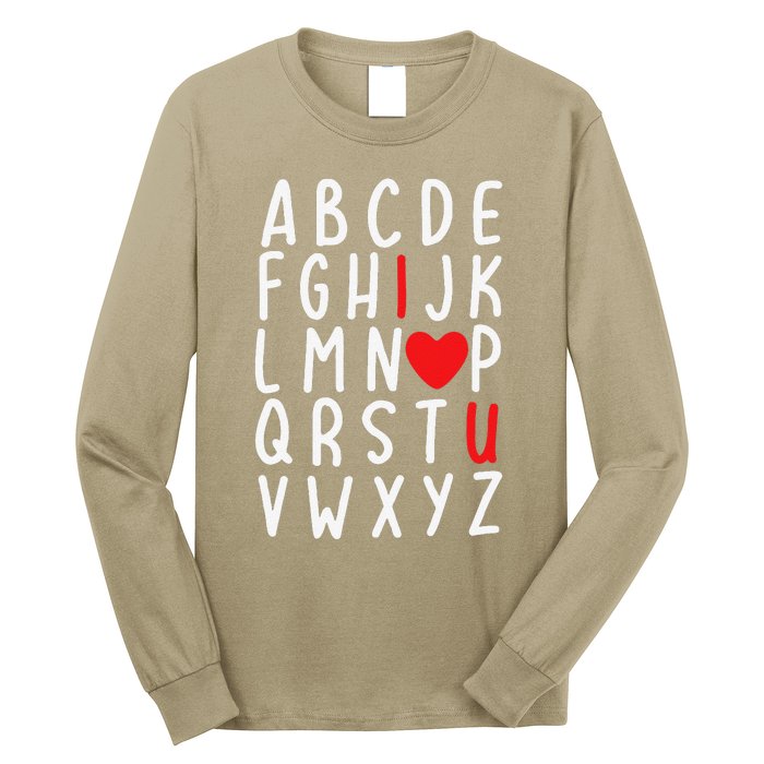 Valentine's Day ABC I Love You Heart Teacher Gifts Long Sleeve Shirt