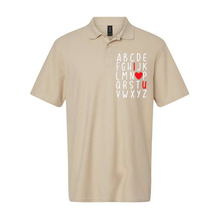 Valentine's Day ABC I Love You Heart Teacher Gifts Softstyle Adult Sport Polo