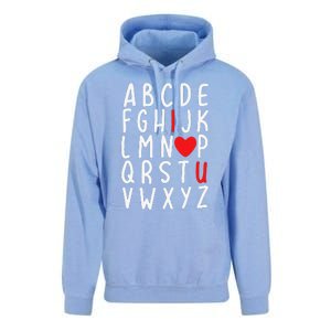 Valentine's Day ABC I Love You Heart Teacher Gifts Unisex Surf Hoodie