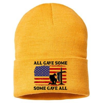 Veterans Day All Gave Some Some Gave All Memorial Day Sustainable Knit Beanie