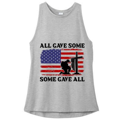 Veterans Day All Gave Some Some Gave All Memorial Day Ladies PosiCharge Tri-Blend Wicking Tank