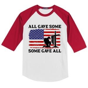 Veterans Day All Gave Some Some Gave All Memorial Day Kids Colorblock Raglan Jersey