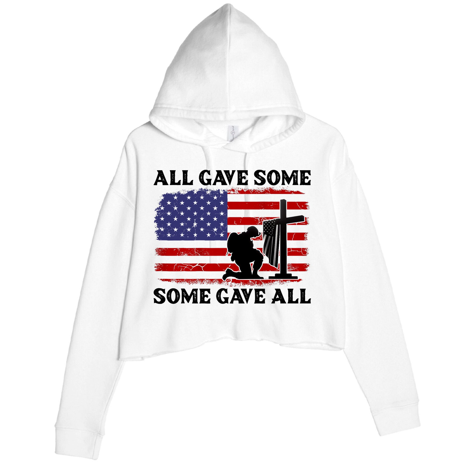Veterans Day All Gave Some Some Gave All Memorial Day Crop Fleece Hoodie