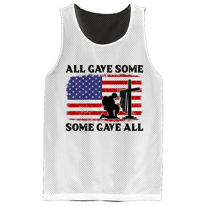 Veterans Day All Gave Some Some Gave All Memorial Day Mesh Reversible Basketball Jersey Tank