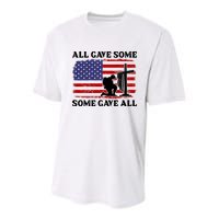 Veterans Day All Gave Some Some Gave All Memorial Day Youth Performance Sprint T-Shirt