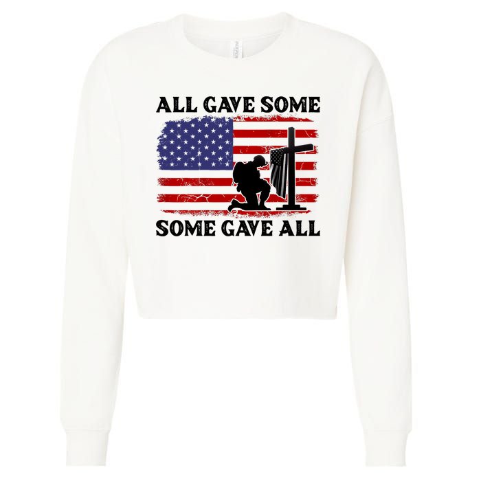 Veterans Day All Gave Some Some Gave All Memorial Day Cropped Pullover Crew