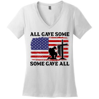 Veterans Day All Gave Some Some Gave All Memorial Day Women's V-Neck T-Shirt