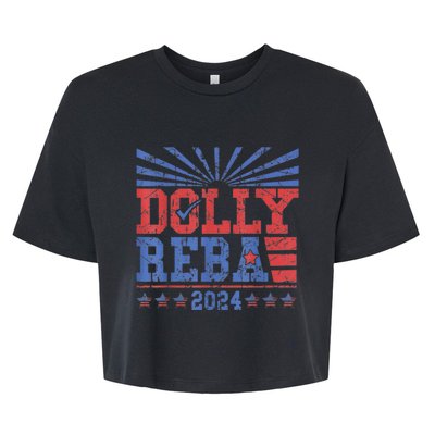 Vintage Dolly And Reba 2024 Make America Fancy Again Bella+Canvas Jersey Crop Tee