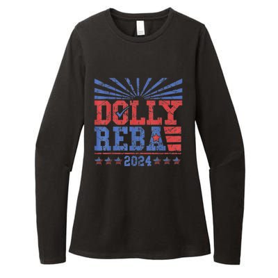 Vintage Dolly And Reba 2024 Make America Fancy Again Womens CVC Long Sleeve Shirt