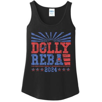 Vintage Dolly And Reba 2024 Make America Fancy Again Ladies Essential Tank