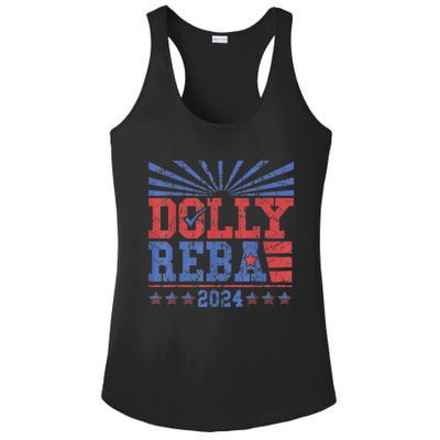 Vintage Dolly And Reba 2024 Make America Fancy Again Ladies PosiCharge Competitor Racerback Tank