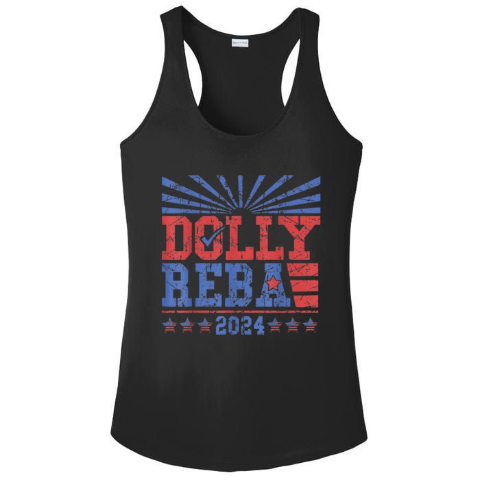 Vintage Dolly And Reba 2024 Make America Fancy Again Ladies PosiCharge Competitor Racerback Tank