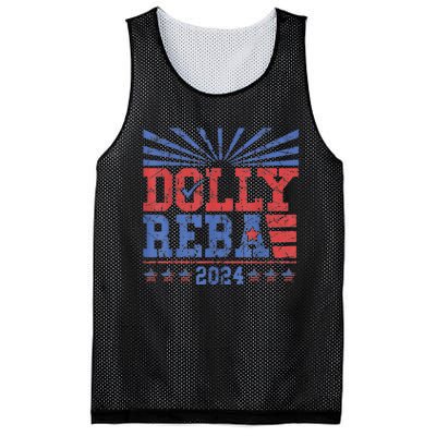 Vintage Dolly And Reba 2024 Make America Fancy Again Mesh Reversible Basketball Jersey Tank