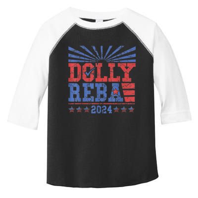 Vintage Dolly And Reba 2024 Make America Fancy Again Toddler Fine Jersey T-Shirt