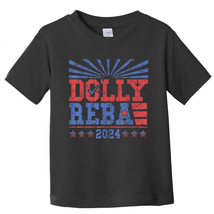 Vintage Dolly And Reba 2024 Make America Fancy Again Toddler T-Shirt