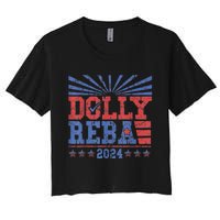 Vintage Dolly And Reba 2024 Make America Fancy Again Women's Crop Top Tee